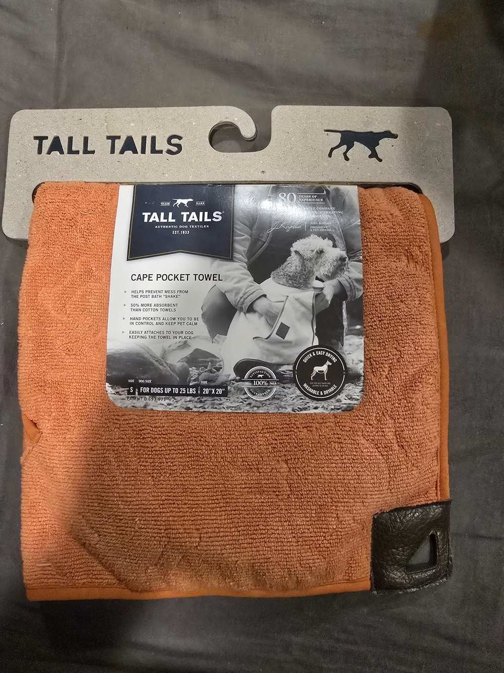 Orange Cape Pocket Towel for Dogs